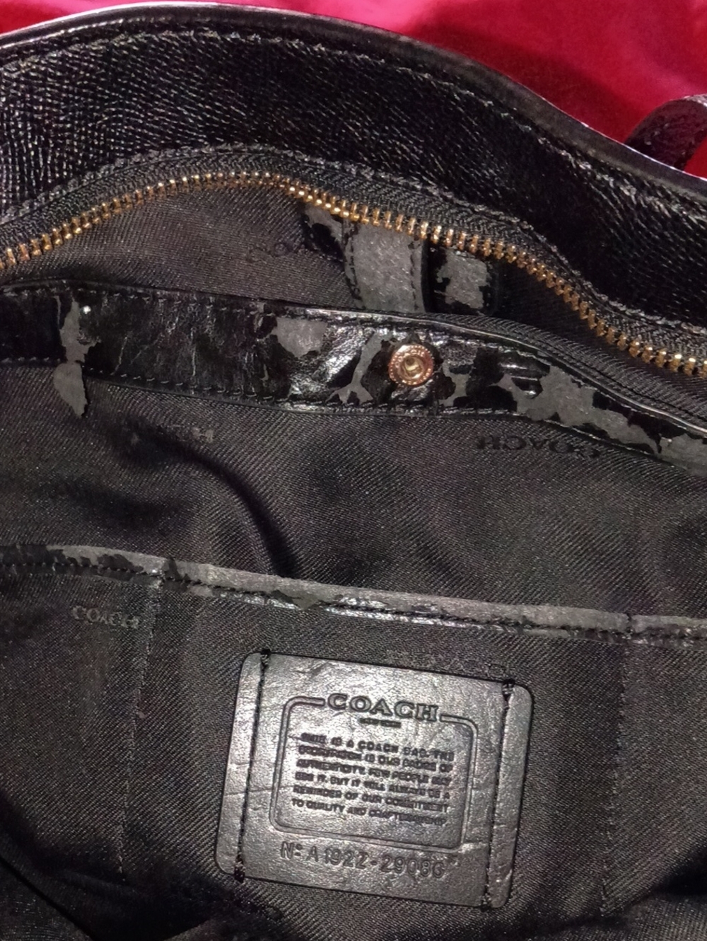 Coach Black Leather Tote Handbag with Gold Hardware - Picture 15 of 16